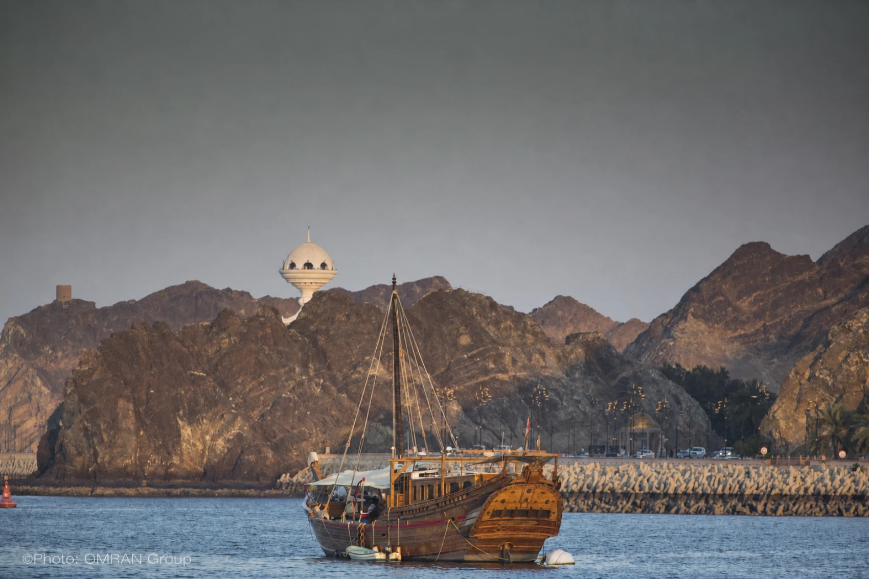 Traditional Omani dhow in Muttrah harbour