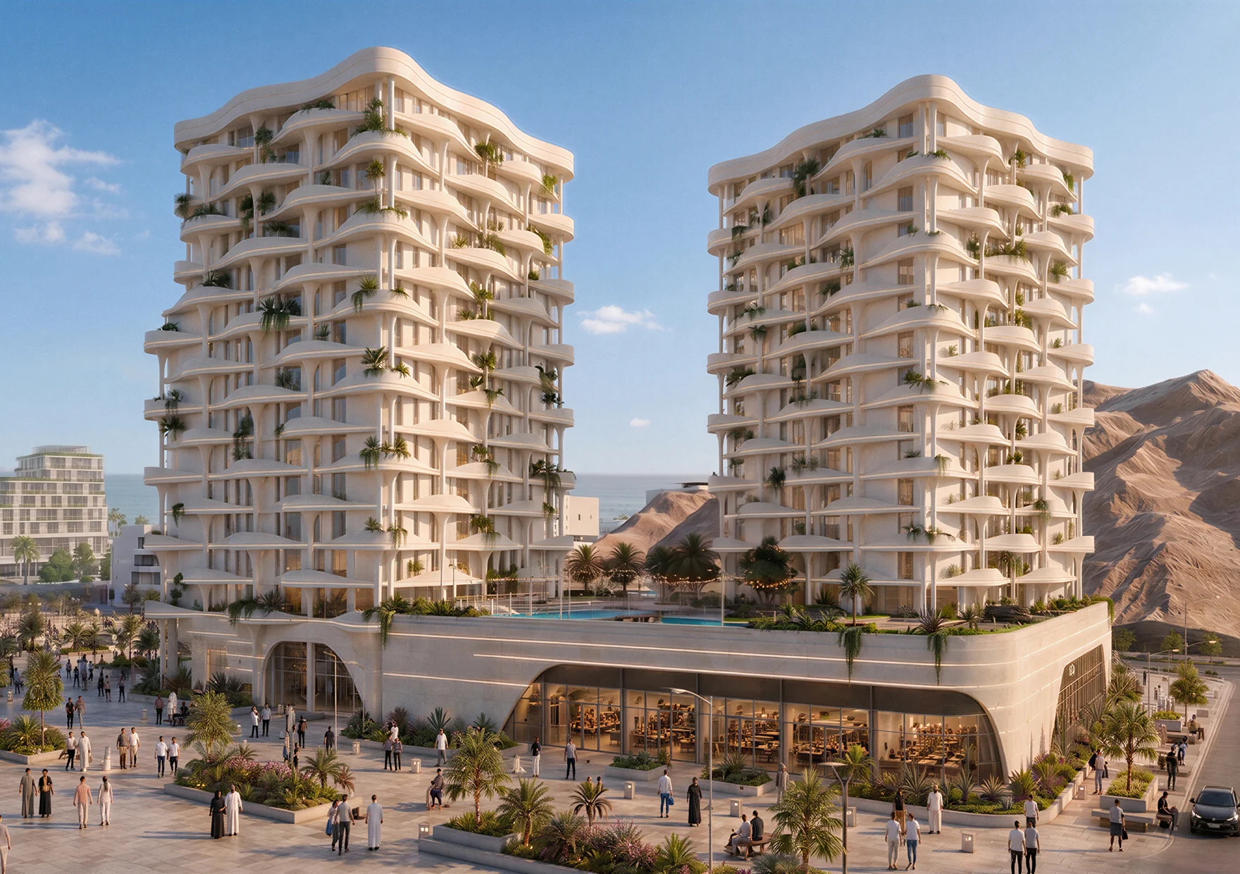 Al Yazan residences and retail promenade