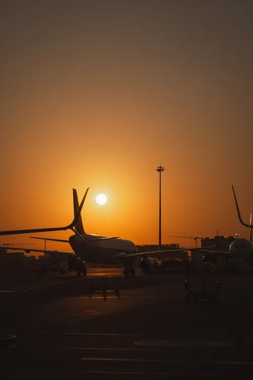 Muscat International Airport at sunset